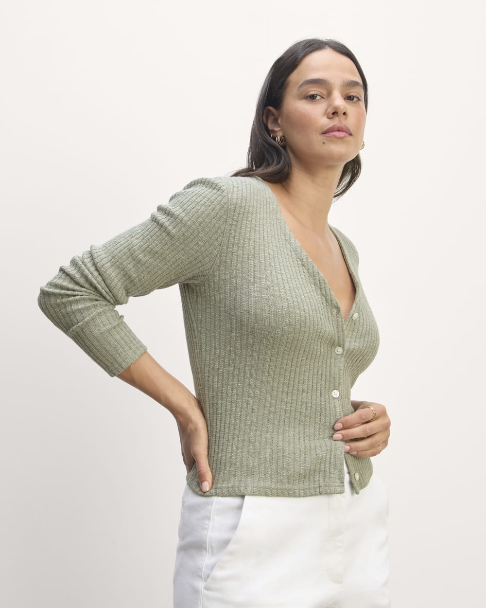 The Cozy Rib Cardigan | Sage Green