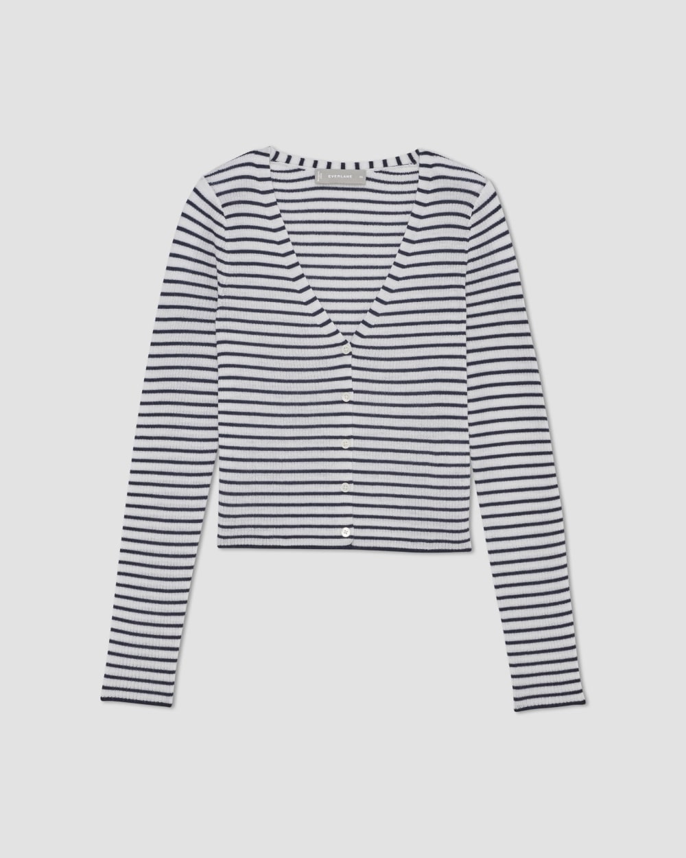 The Cardigan in Ultrasoft Merino | Bone / Navy