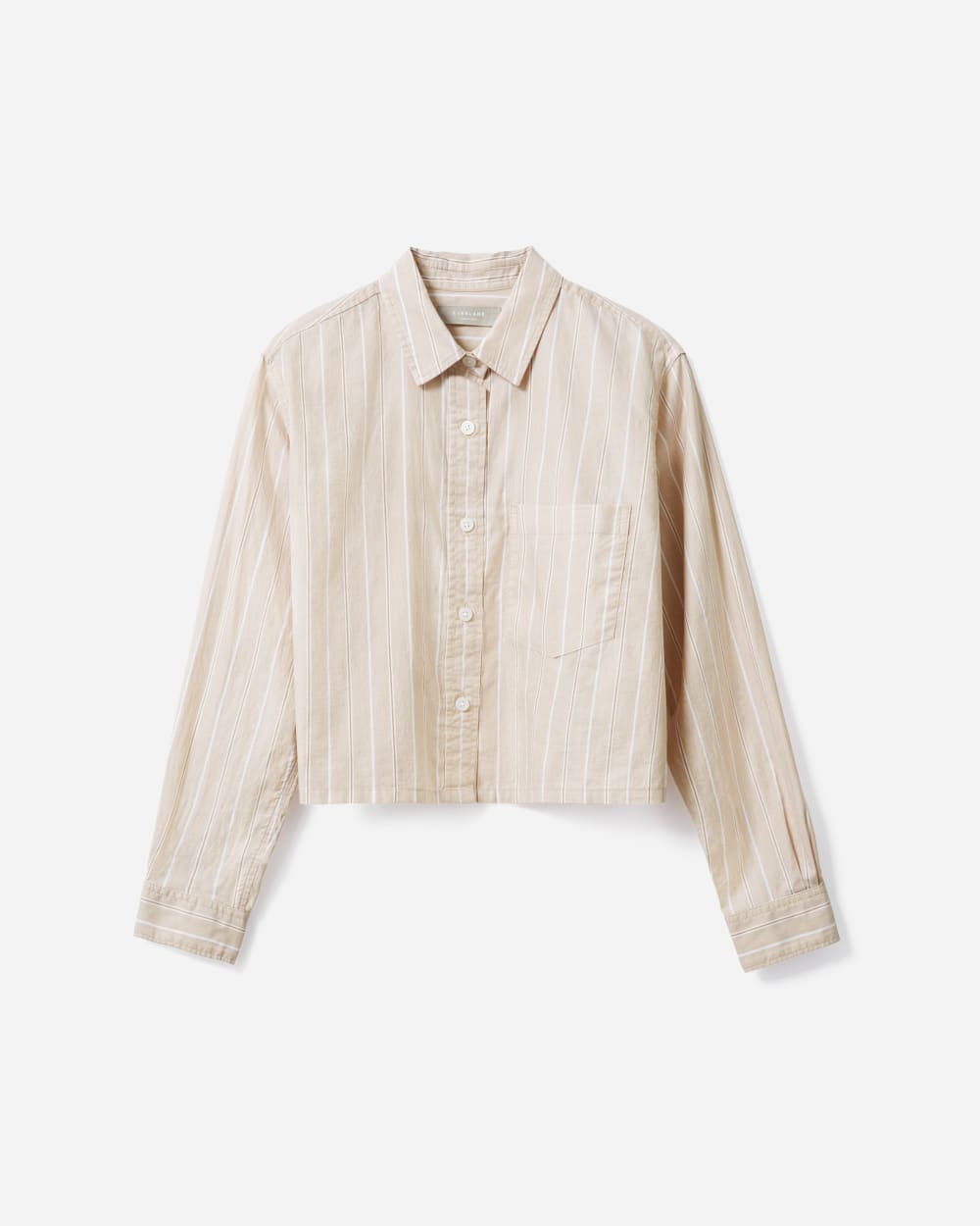The Way-Short Shirt in Silky Cotton | Golden Brown / White