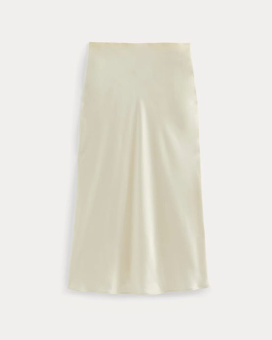 Slip Skirt in Silk Charmeuse | Bone