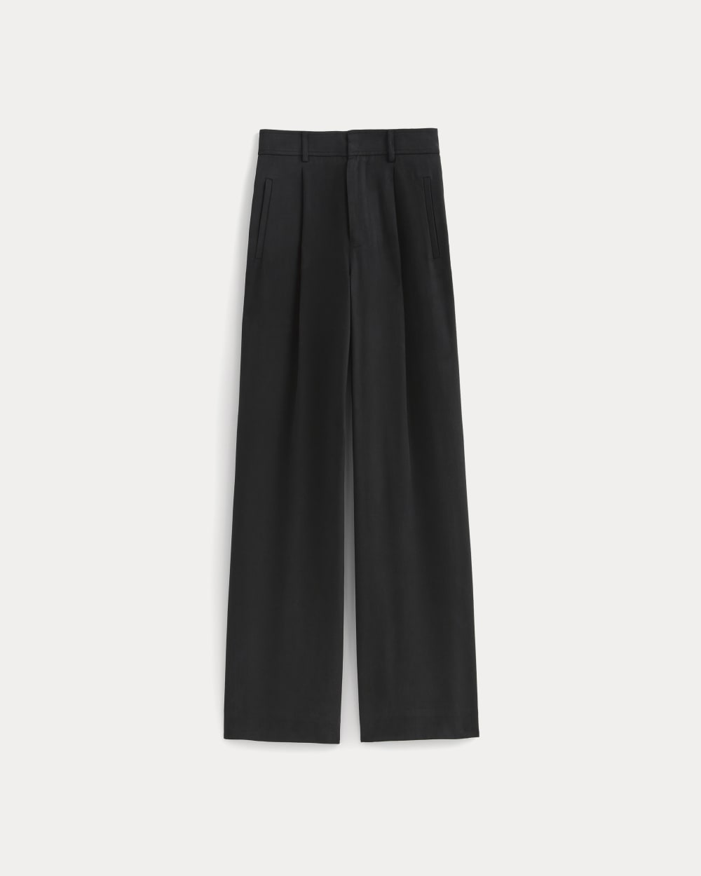 The Draper Pleated Pant in Buttersmooth | Black | 32 Inseam