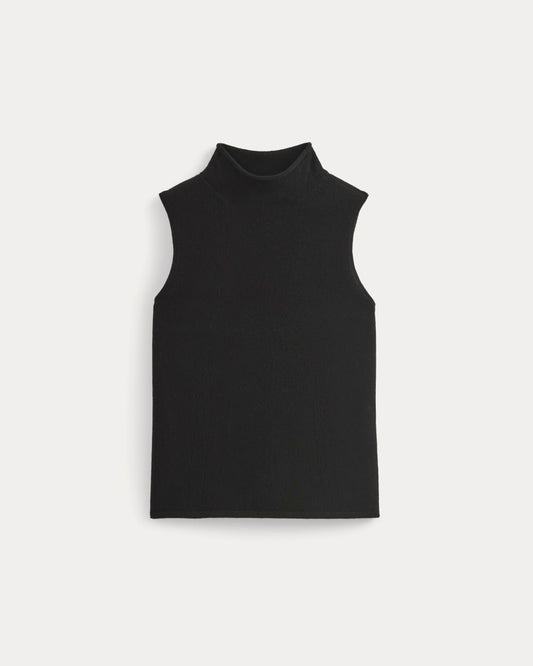 Cashmere Funnel-Neck Tank | Black