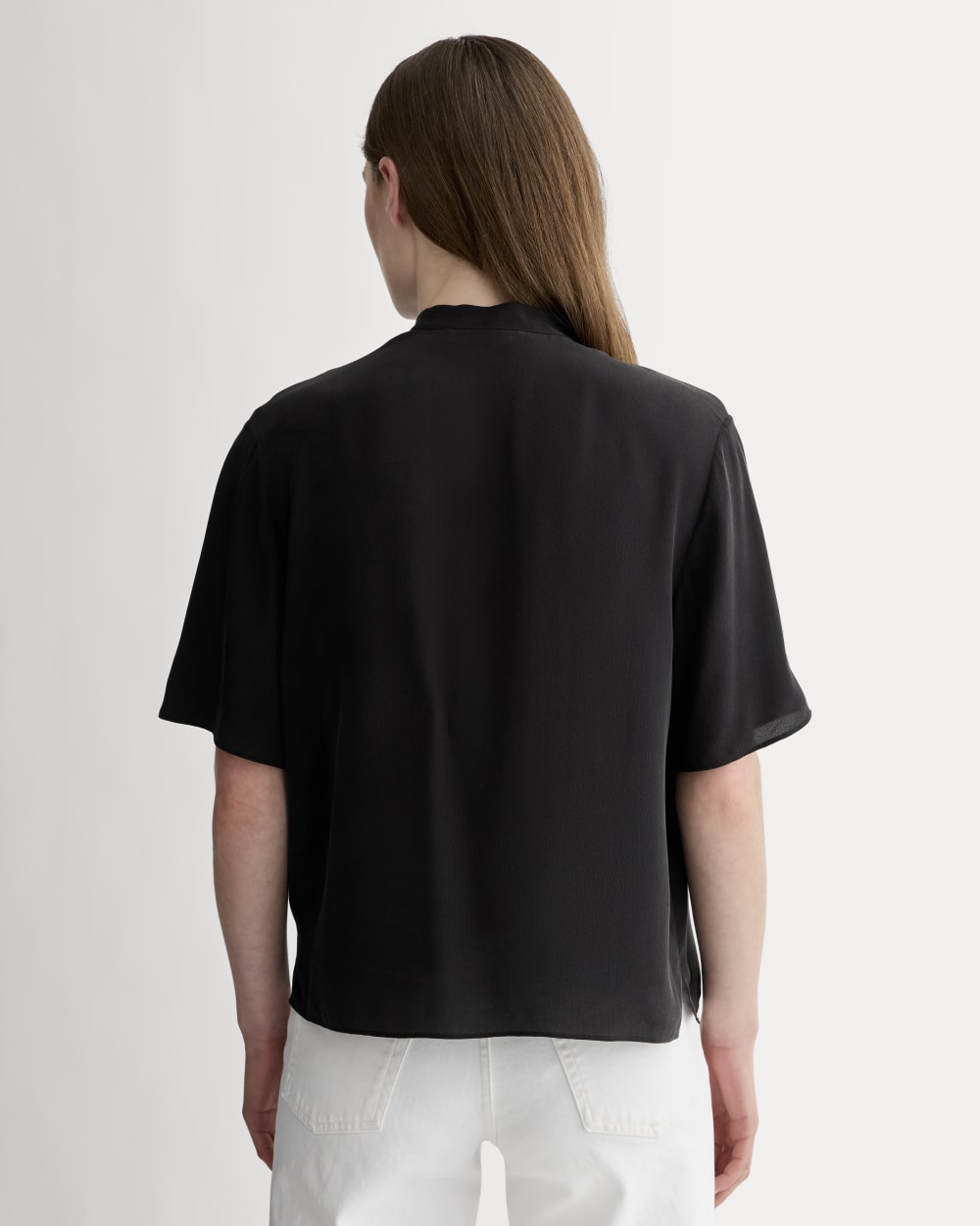 The Popover Top in Washable Silk | Black