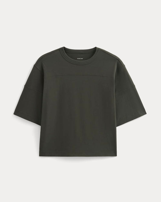 Oversized Varsity Tee in Essential Cotton | Washed Black