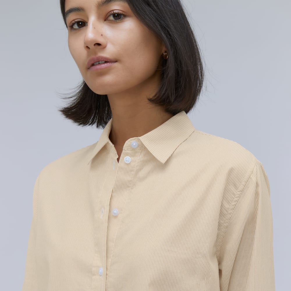 The Must-Have Shirt in Silky Cotton | Golden Palm / White