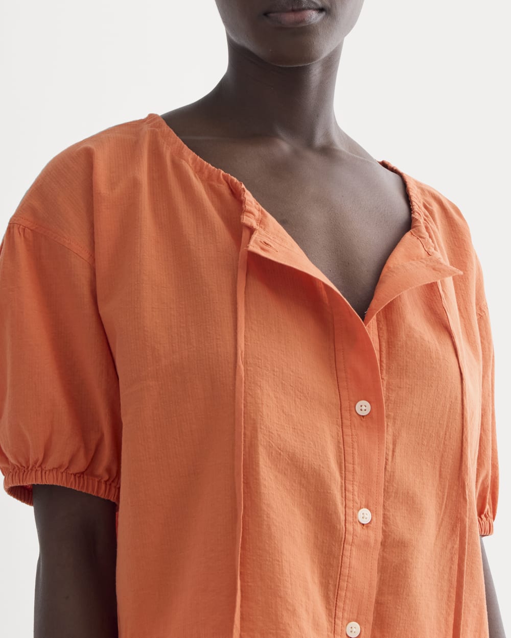 The Gauze Button-Up | Soft Orange