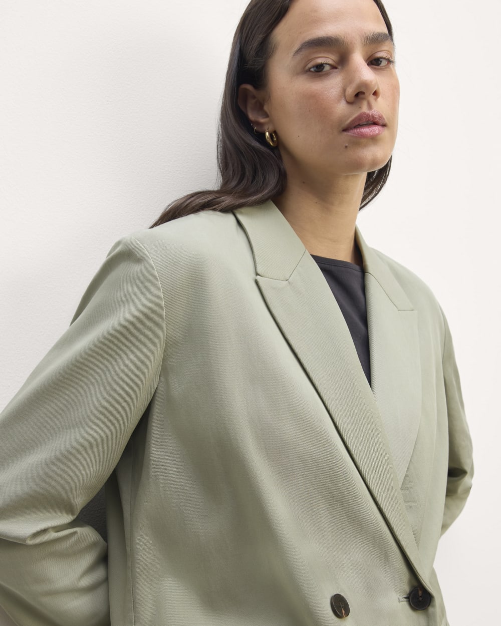 The Double-Breasted Blazer in Buttersmooth | Seagrass