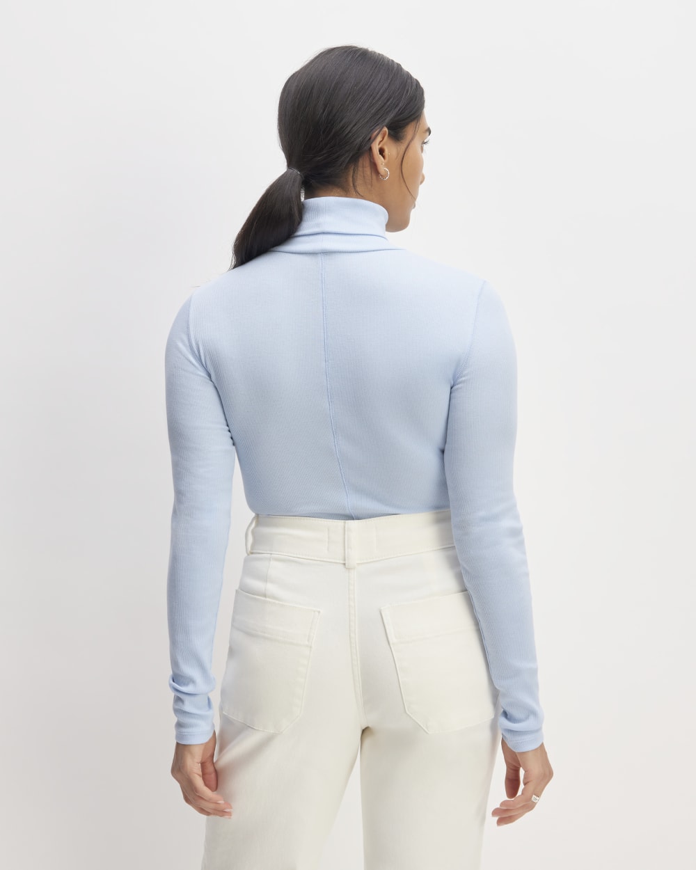 The Luxe Rib Turtleneck | Chambray Blue