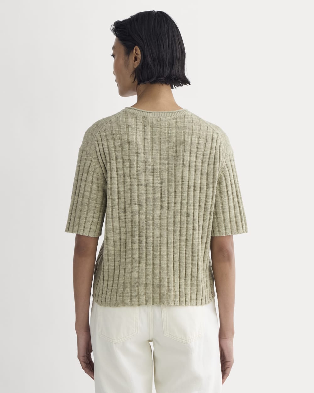 The Oversized Tee in Cotton Linen | Eucalyptus