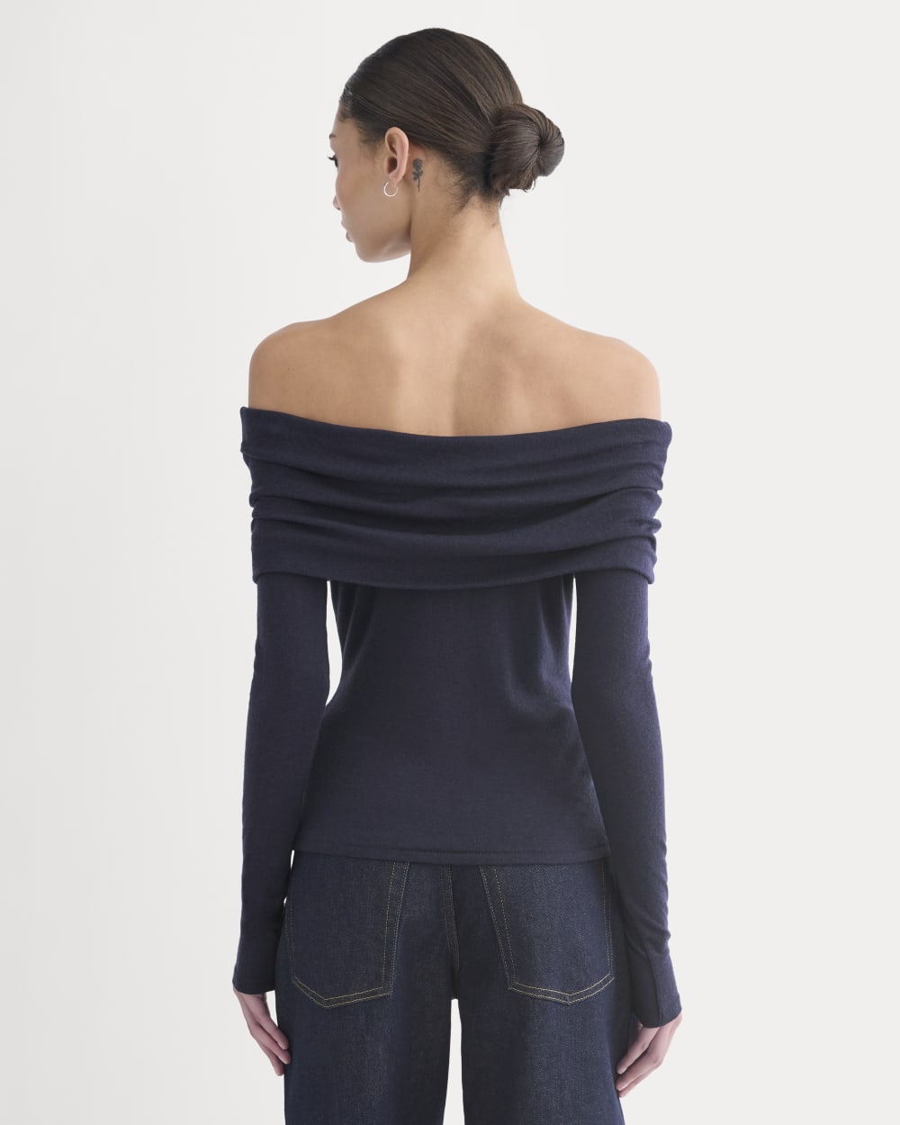 The Off-the-Shoulder Top in Butterluxe | Deep Navy