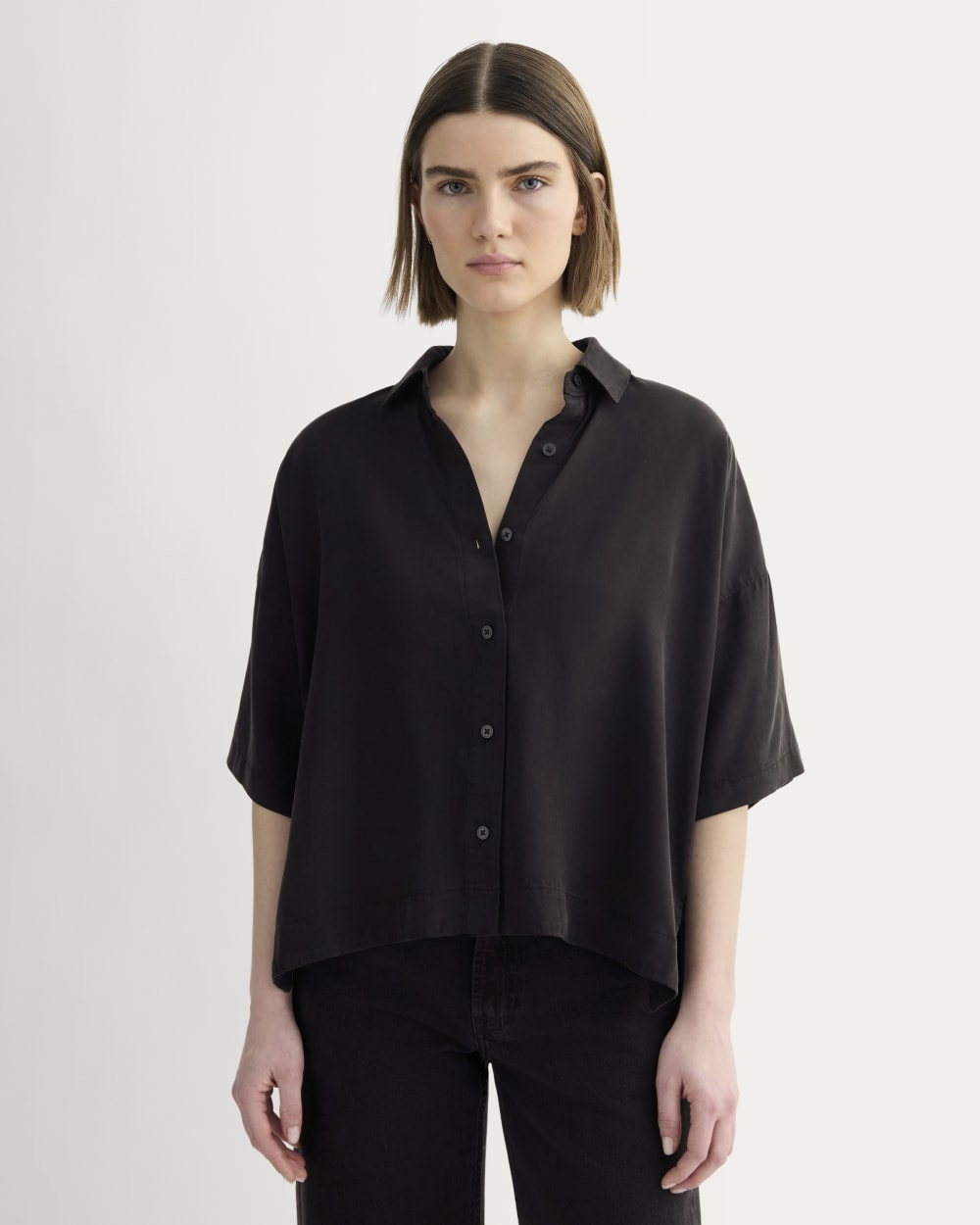 The Short-Sleeve Square Shirt in Butterlite | Black