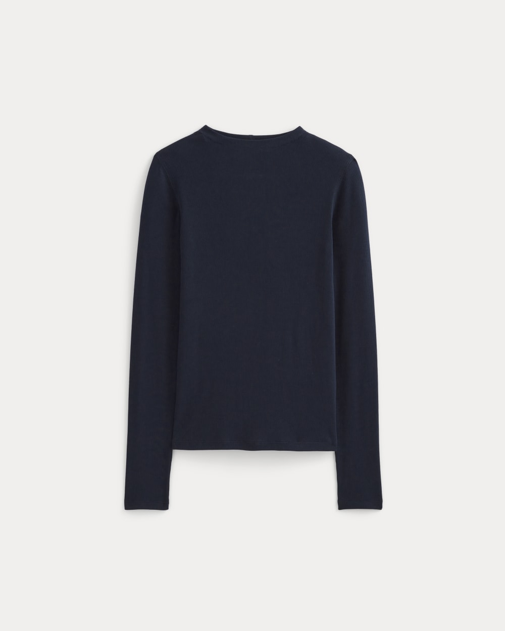 The Luxe Rib Funnel-Neck Tee | Navy