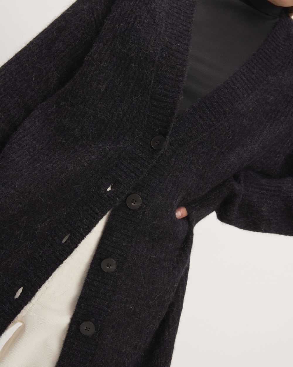 The Alpaca Oversized Cardigan | Heathered Black