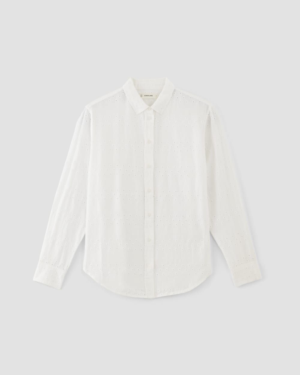 The Linen Eyelet Relaxed Shirt | White Eyelet