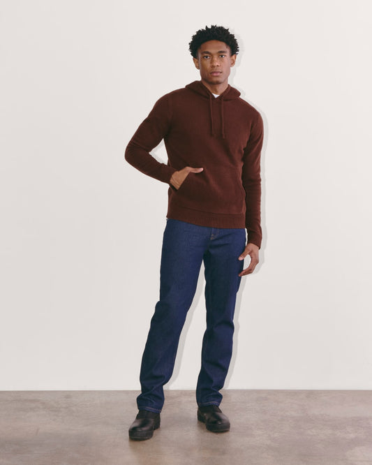 The Felted Merino Hoodie | Heather Mahogany