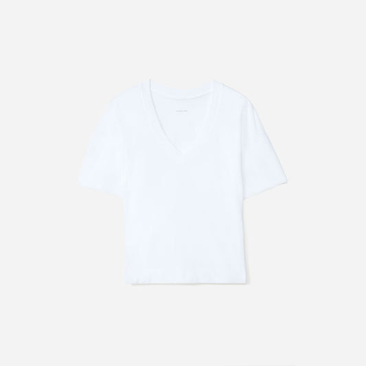The Organic Cotton Slouchy V-Neck | White