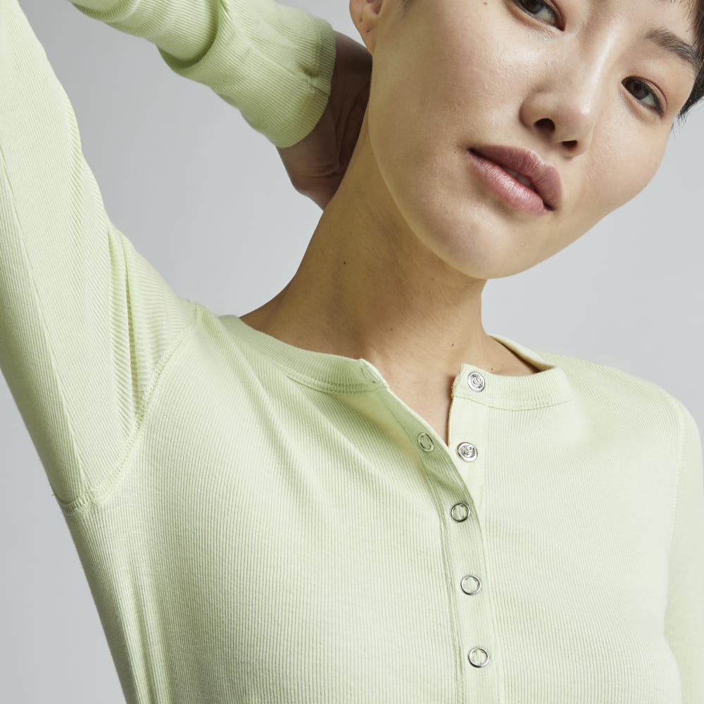The Luxe Rib Henley | Seafoam Green