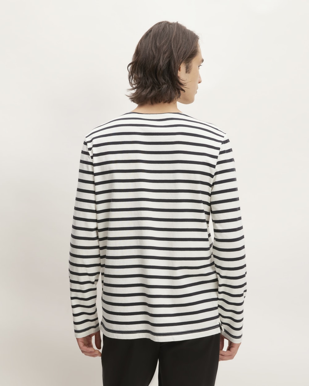 The Premium-Weight Long-Sleeve Mariner Tee |  Canvas / Black