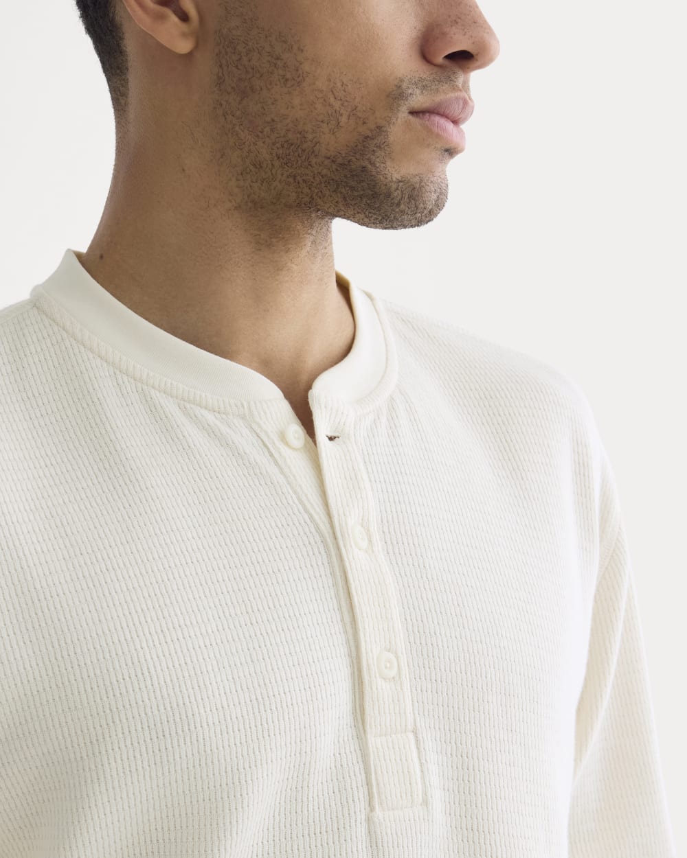 Thermal Henley in Cozy Waffle | Bone