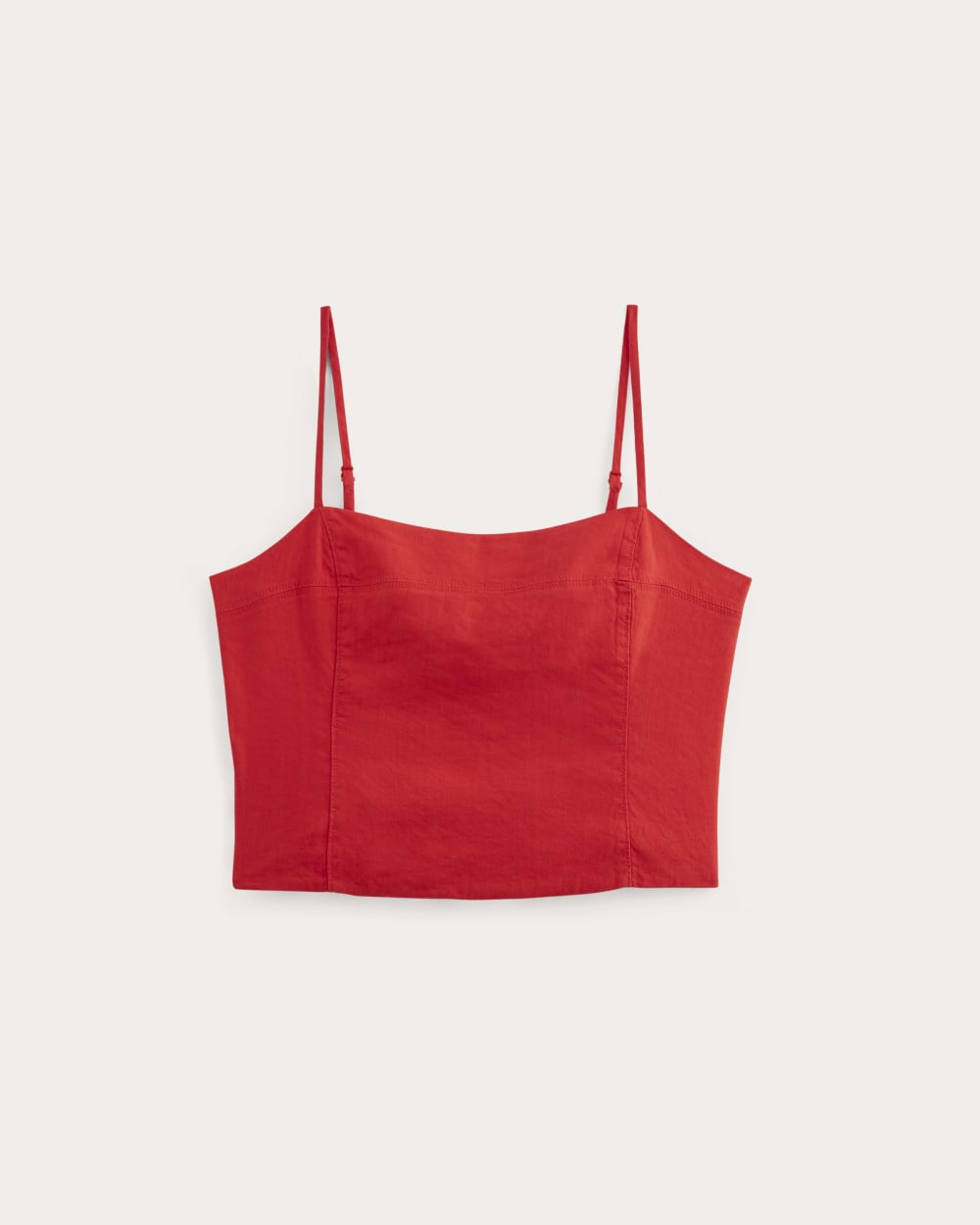 The Seamed Top in Stretch Linen | Classic Red