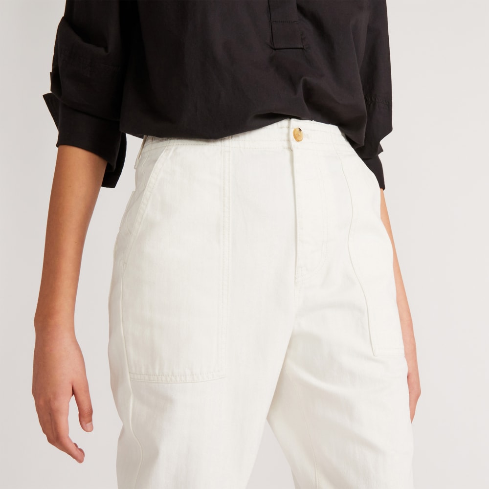The Organic Cotton Herringbone Pant | Bone