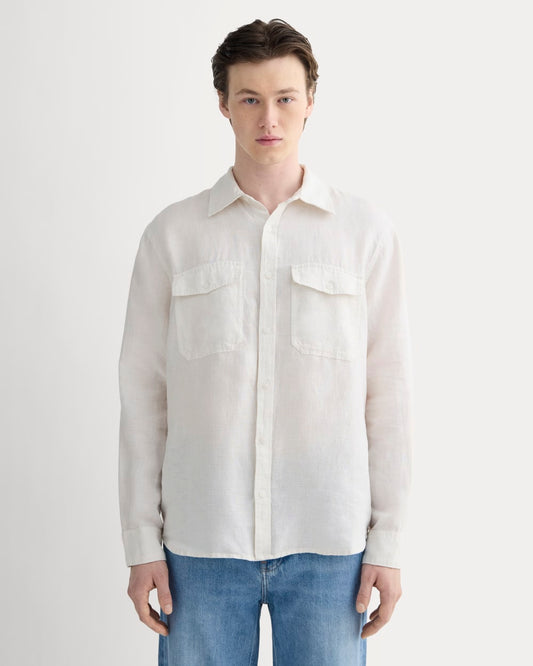 The Linen Utility Shirt | Natural Chambray