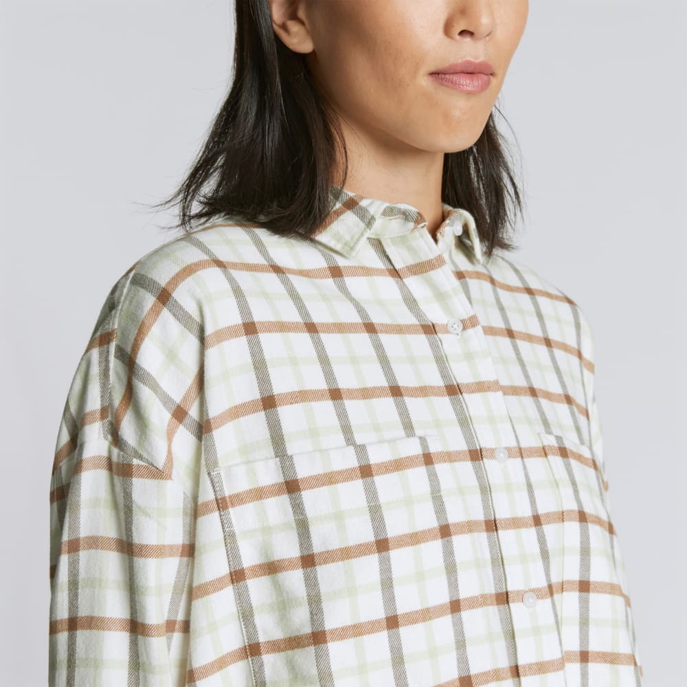 The Boxy Flannel | Seafoam / Tobacco Brown Plaid