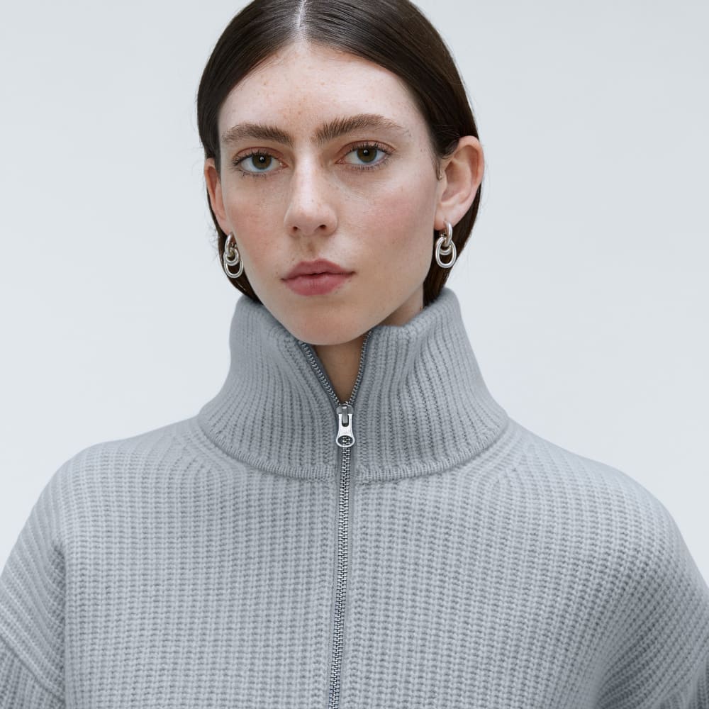 The Half-Zip Sweater in Luxe Merino | Sky