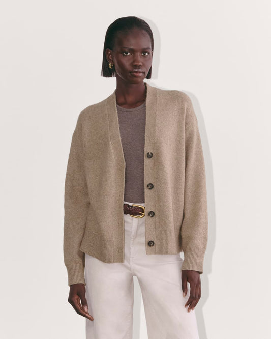 The Cocoon Cardigan in Plush Cotton | Heather Taupe