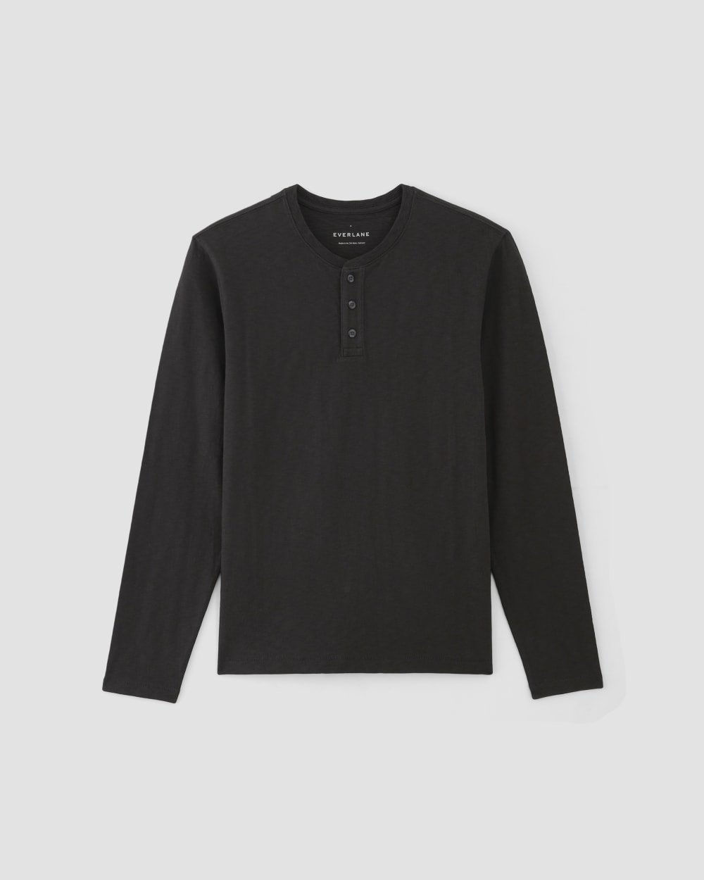 The Slub Long-Sleeve Henley | Black