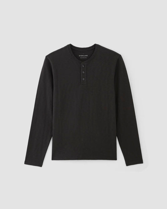 The Slub Long-Sleeve Henley | Black