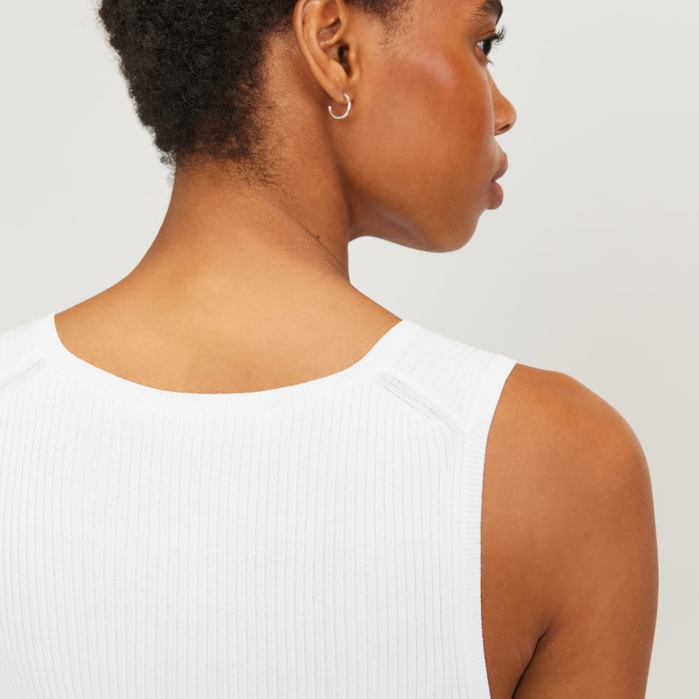 The Ribbed Cutaway Tank | White