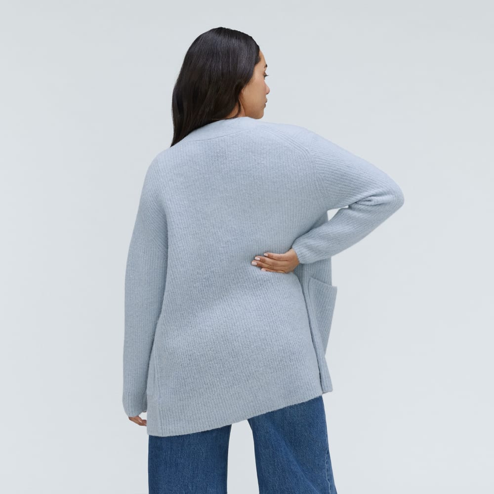 The Oversized Alpaca Pocket Cardigan | Mist