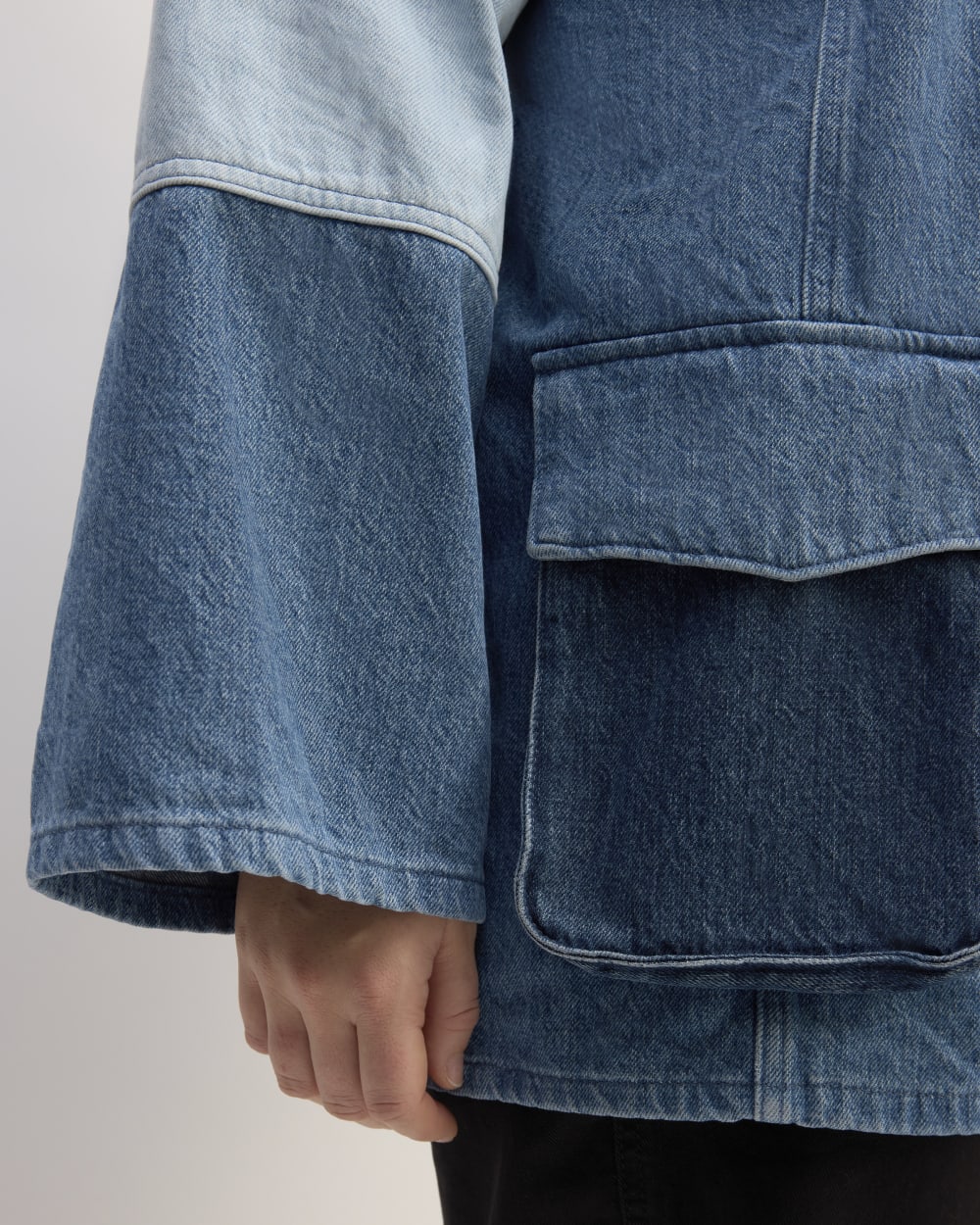 The Everlane x Marques' Almeida Denim Patchwork Jacket | Diamond Blue