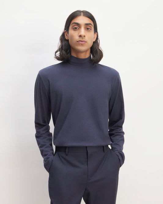The Organic Cotton Long-Sleeve Turtleneck | Deep Navy