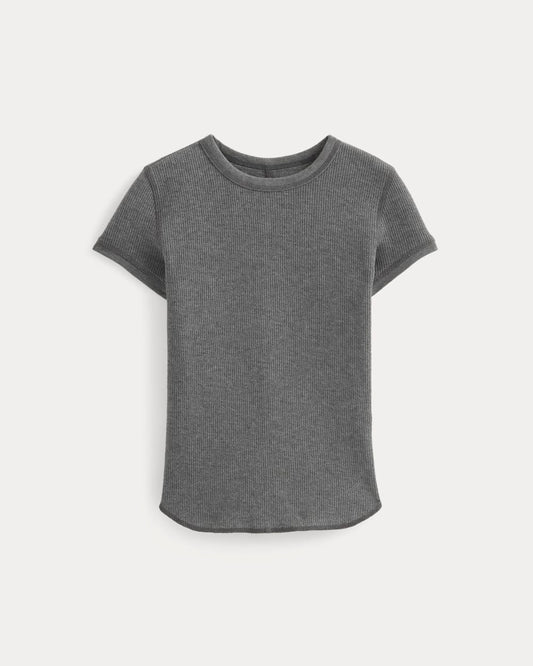 Shrunken Tee in Cozy Waffle | Heathered Charcoal