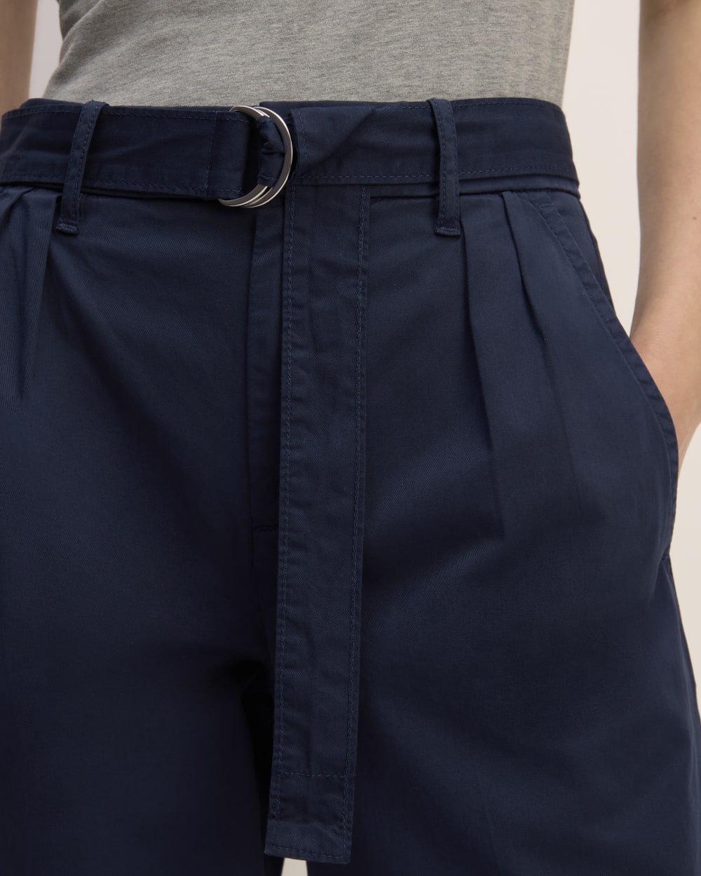 The Pleated Wide-Leg Chino | Navy