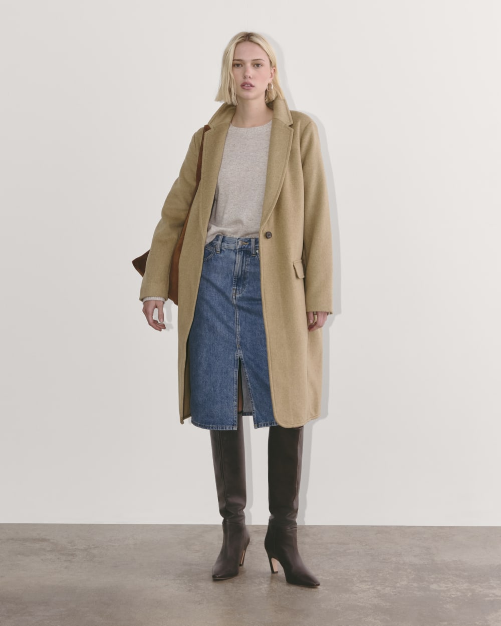 The Topcoat in Wool | Dark Heathered Camel