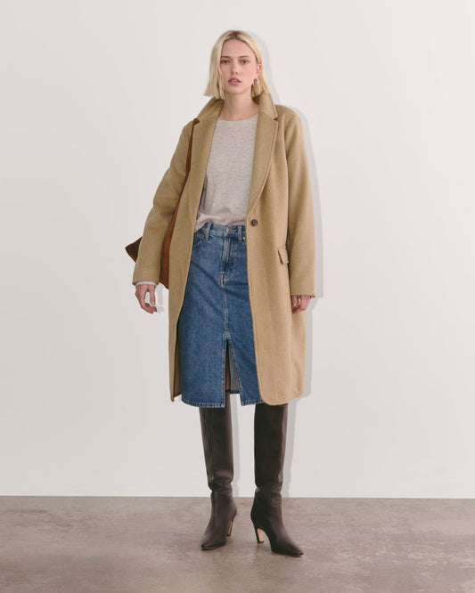 The Topcoat in Wool | Dark Heathered Camel