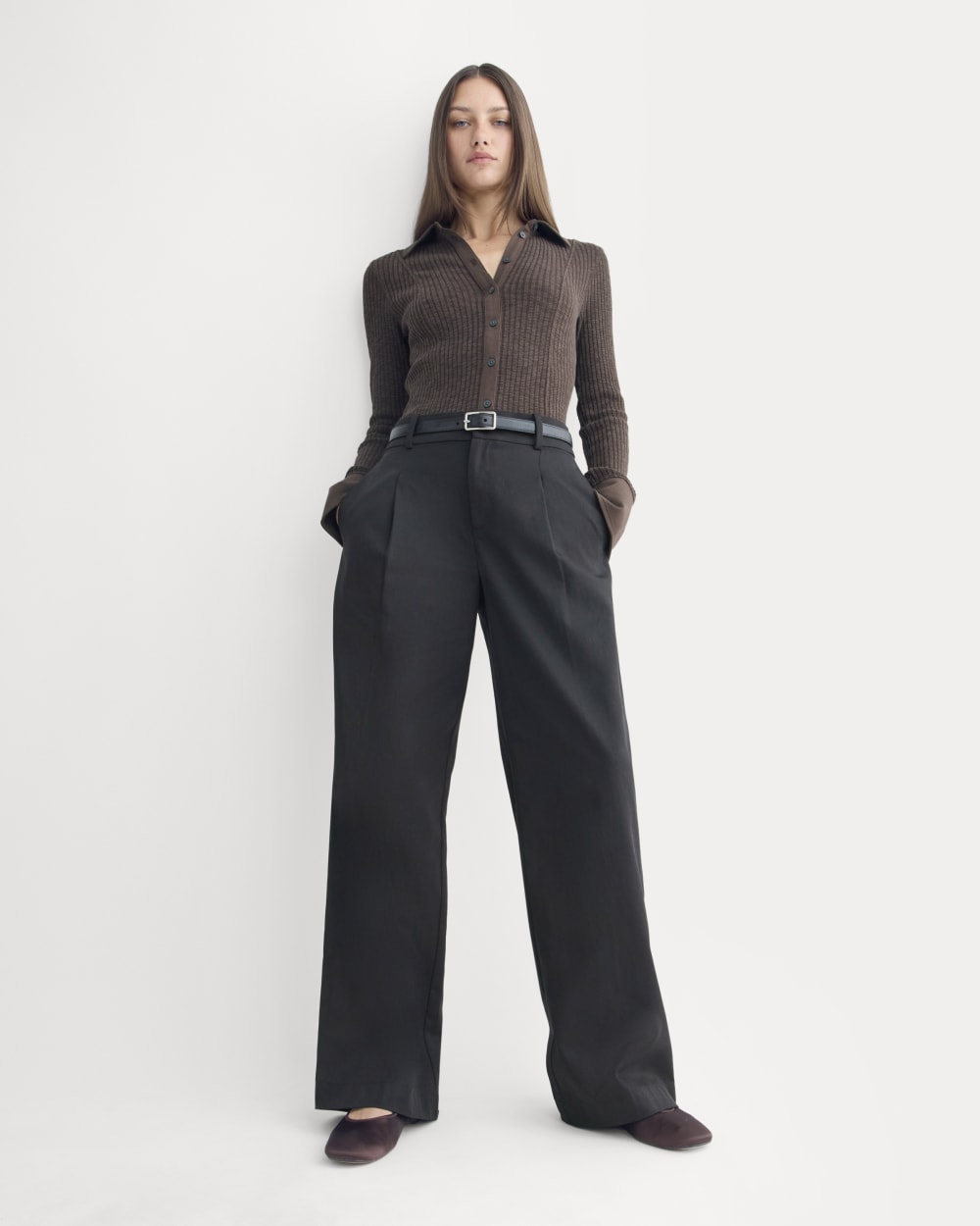 Cozy Rib Button-Up | Coffee Bean