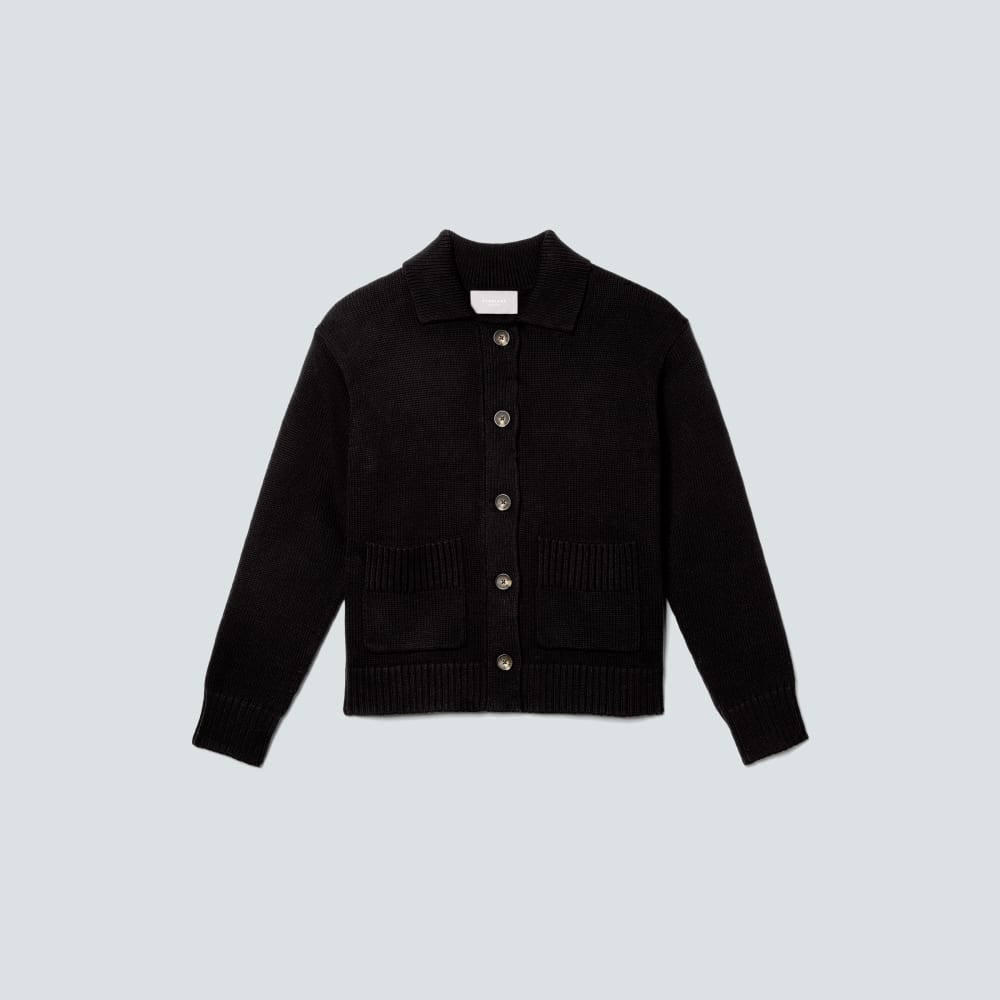 The Cotton Chore Sweater Jacket | Black