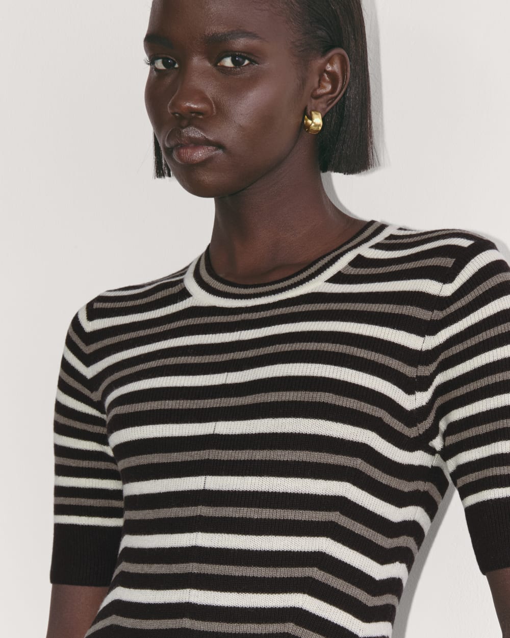 The Ribbed Sweater Dress | Taupe / Canvas / Black