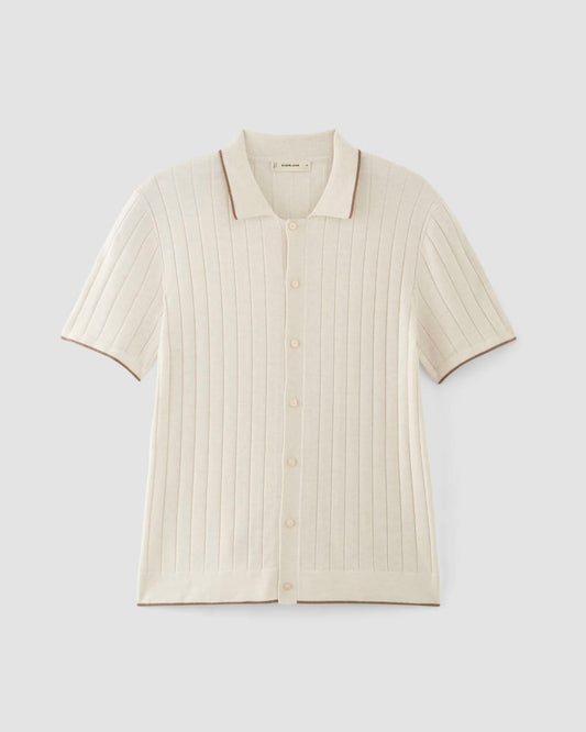The No-Sweat Button-Down Polo | Heathered Canvas