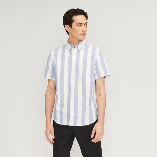The Organic Short Sleeve Oxford Shirt | Mazarine Blue / Bone