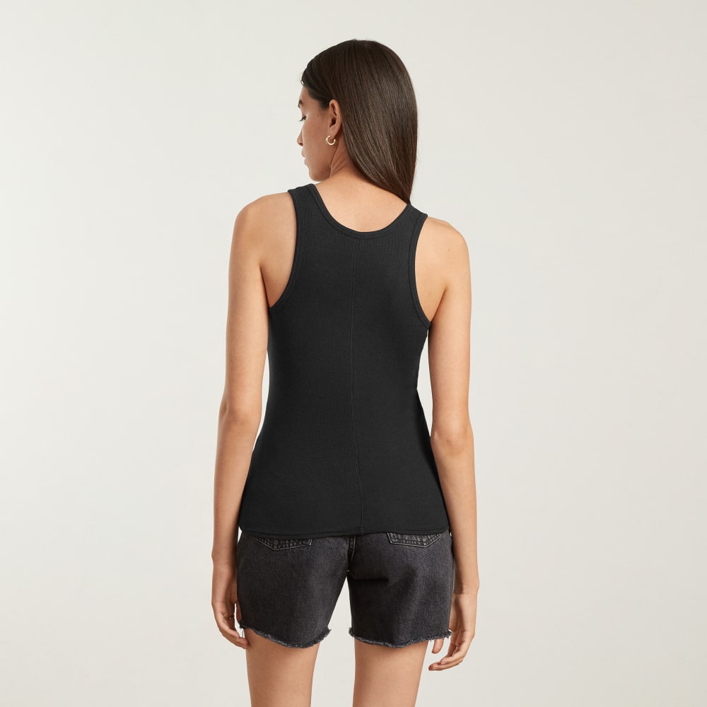 The Pima Micro-Rib U-neck Tank | Black