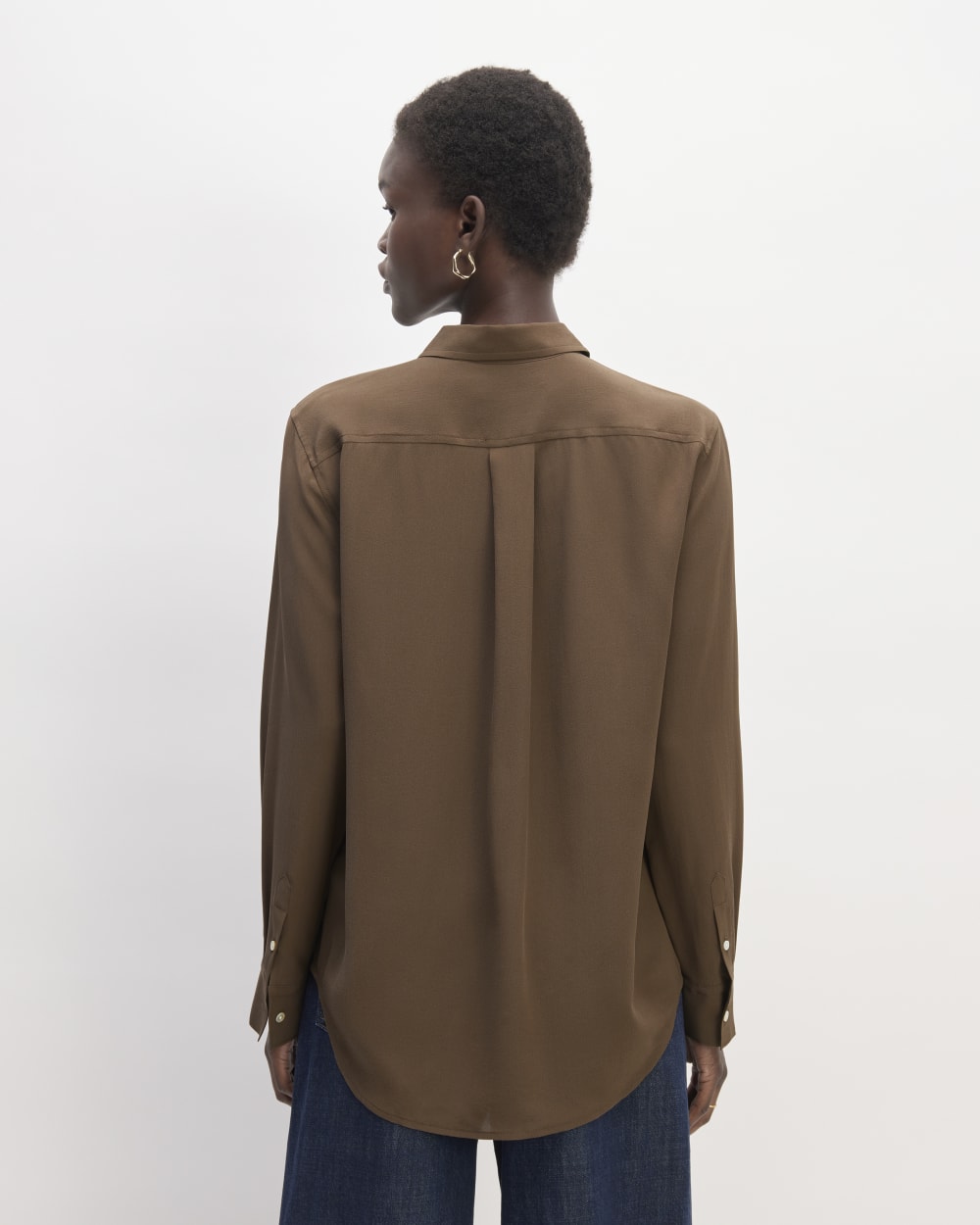 The Utility Shirt in Washable Silk | Cocoa