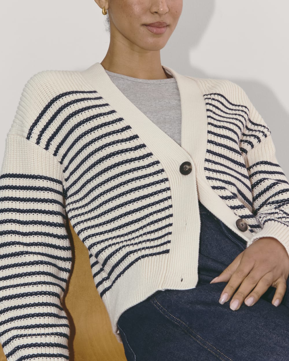 The Boxy Cardigan in Everyday Cotton | Canvas / Navy