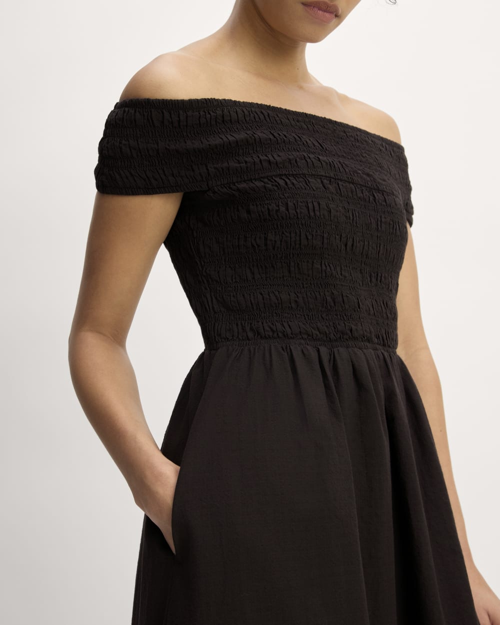 The Gauze Off-the-Shoulder Dress | Black