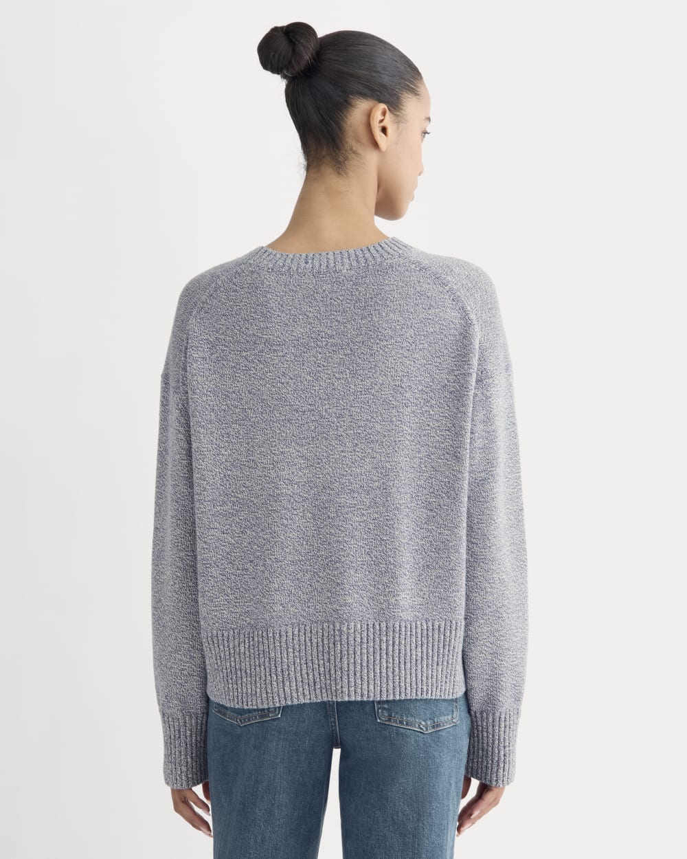 The Boxy Sweater in Everyday Cotton | Blue Indigo/Canvas Twist
