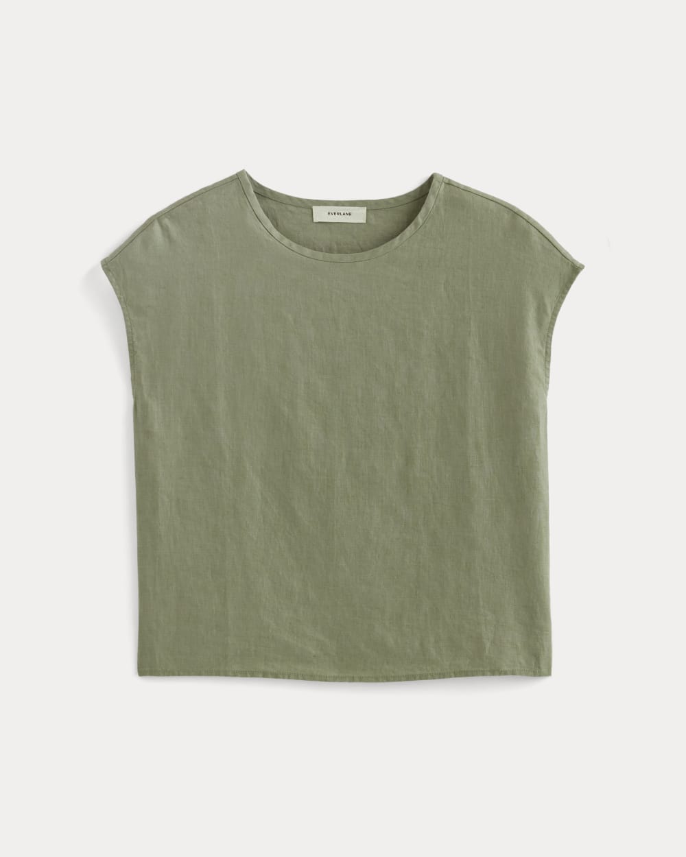 The Muscle Top in Linen | Sage Green
